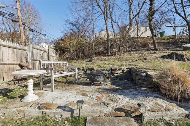 view of yard with fence