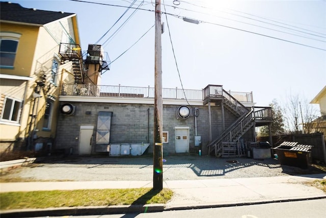 exterior space featuring stairway