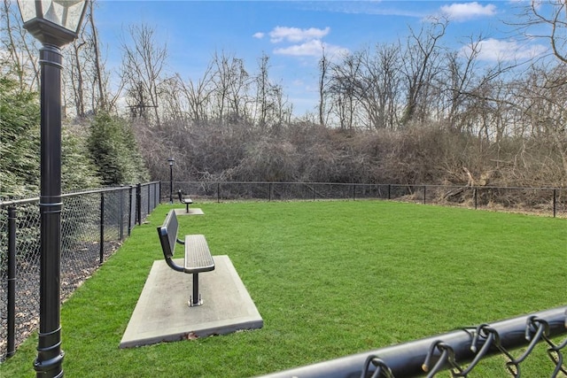 view of yard with fence