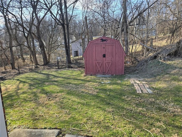 view of shed