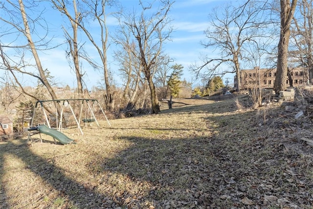 view of yard featuring a playground