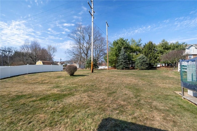 view of yard with fence