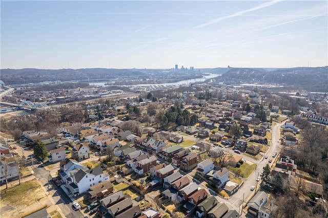 drone / aerial view with a residential view