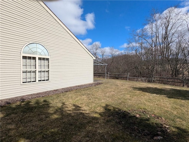 view of yard with fence