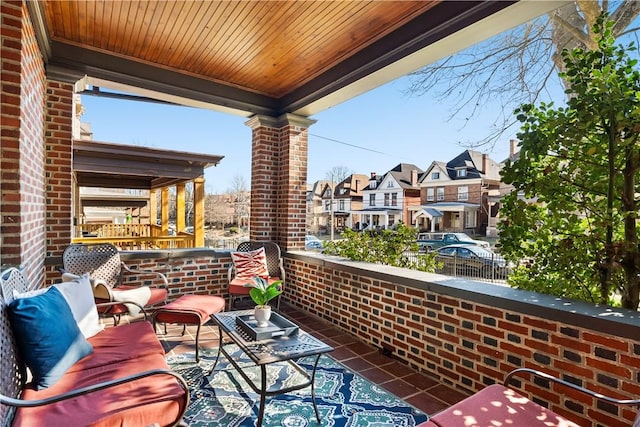 balcony featuring a residential view