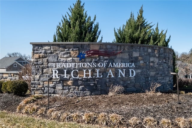 view of community sign