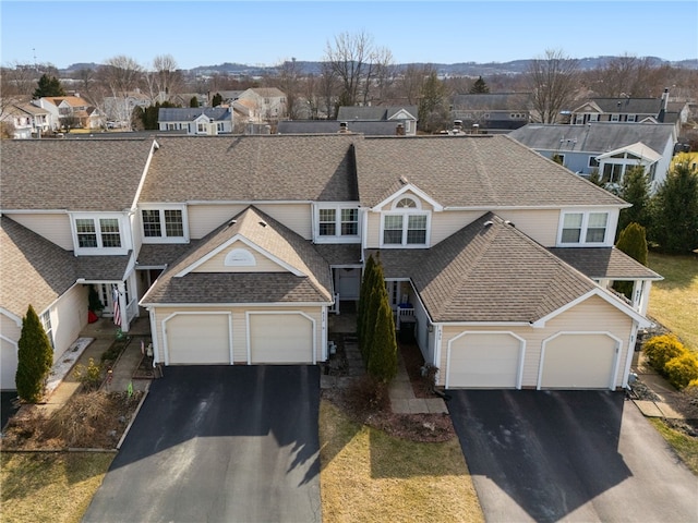 aerial view with a residential view