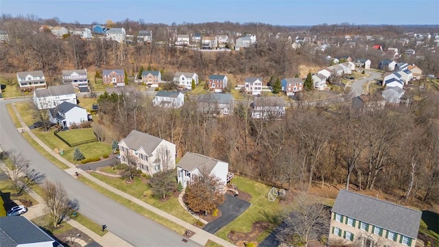 aerial view with a residential view