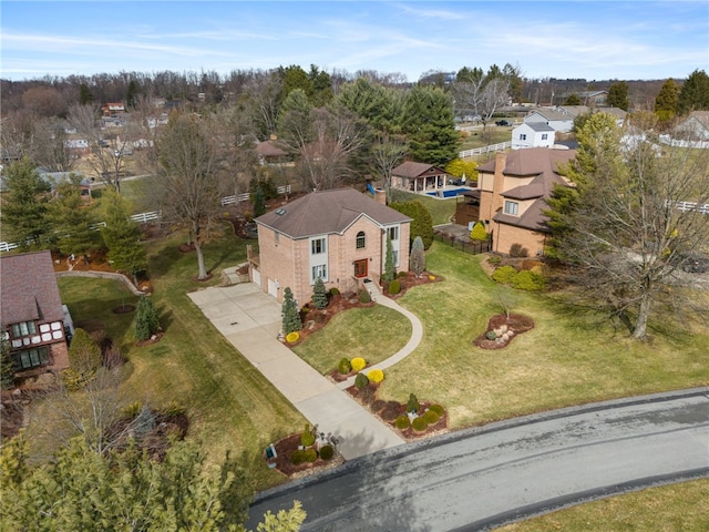 bird's eye view featuring a residential view