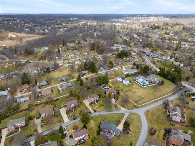 drone / aerial view with a residential view