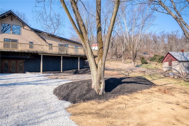 view of yard with a deck