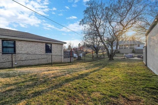 view of yard featuring a fenced backyard