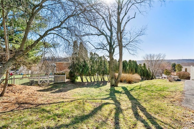 view of yard with fence