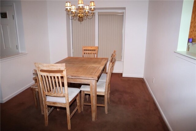 6233 Oyster Bay Ct, South Fayette, PA 15017 - dining area featuring a chandelier and baseboards