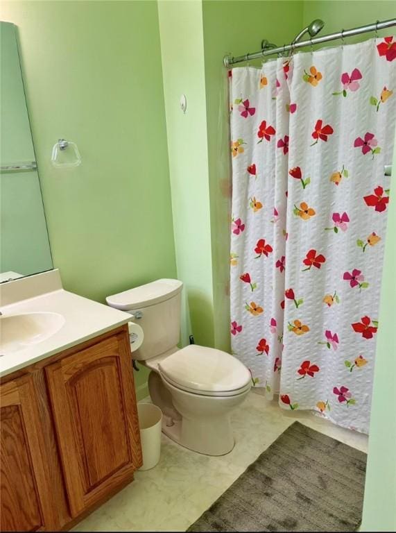 6233 Oyster Bay Ct, South Fayette, PA 15017 - bathroom featuring toilet, vanity, and curtained shower