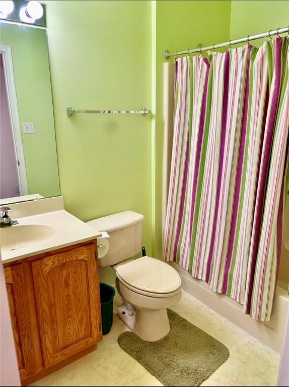 6233 Oyster Bay Ct, South Fayette, PA 15017 - bathroom featuring vanity, toilet, and shower / bath combo