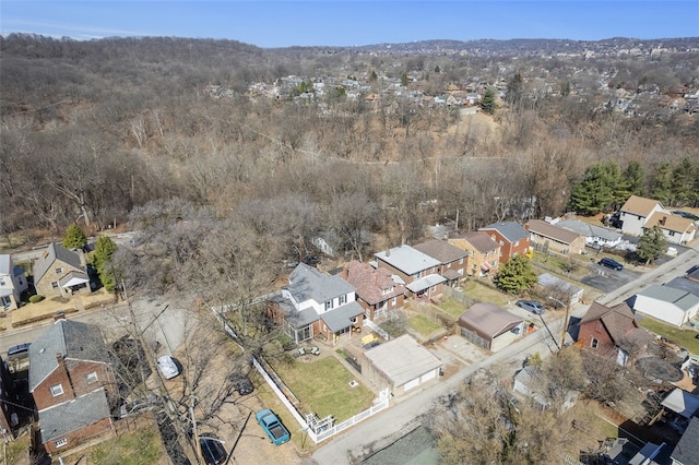 birds eye view of property with a residential view