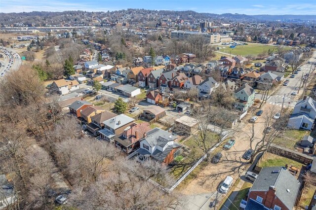 drone / aerial view with a residential view