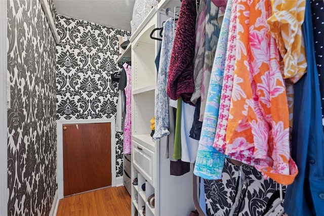 spacious closet featuring wood finished floors