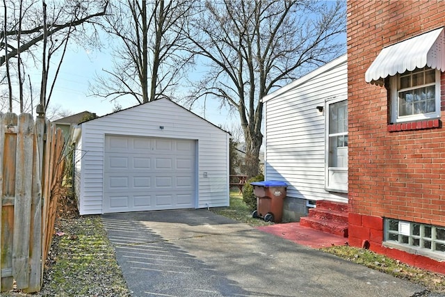 detached garage with driveway