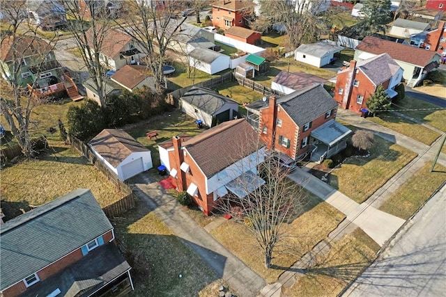 aerial view with a residential view