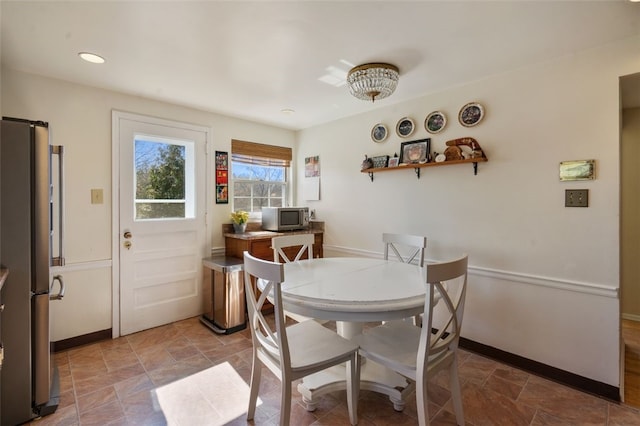 dining area with baseboards