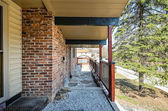 view of patio featuring a porch