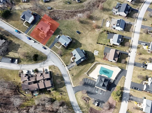 bird's eye view featuring a residential view