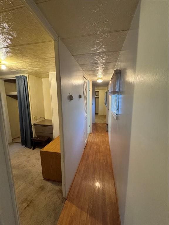 corridor featuring light wood-style flooring