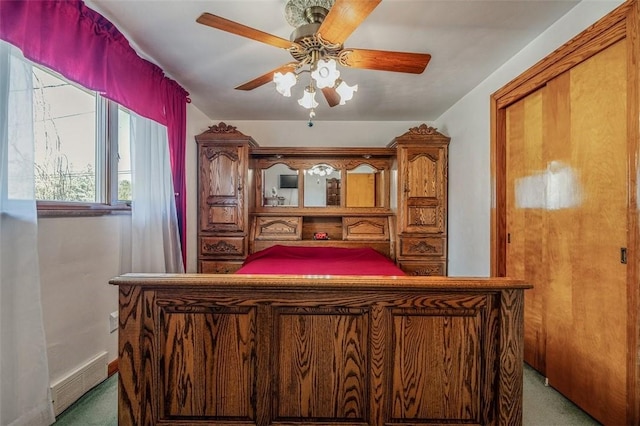 bedroom with visible vents and ceiling fan