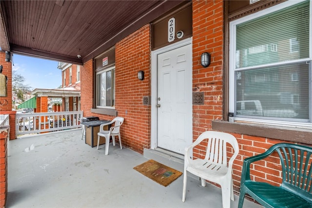 view of patio with a porch