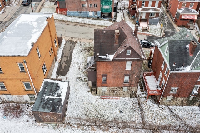 view of snowy aerial view