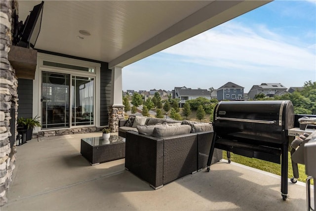 view of patio with an outdoor living space