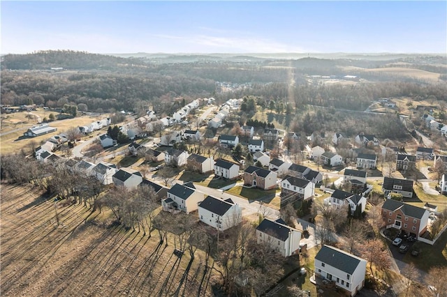 aerial view with a residential view