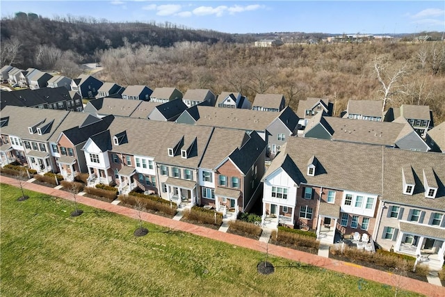 drone / aerial view with a residential view