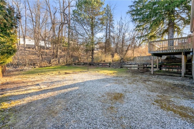 view of yard featuring a deck