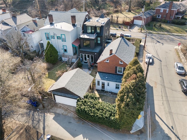 aerial view with a residential view