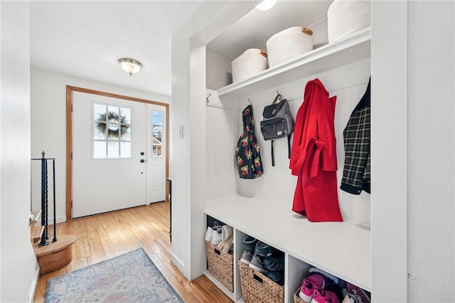 mudroom featuring wood finished floors