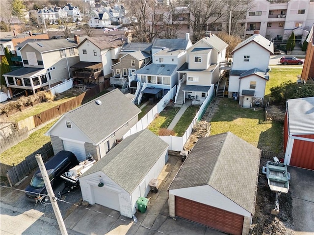 aerial view featuring a residential view