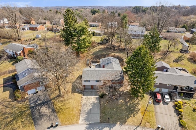 drone / aerial view with a residential view