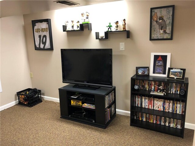 interior space featuring baseboards and visible vents