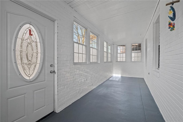 interior space with covered porch