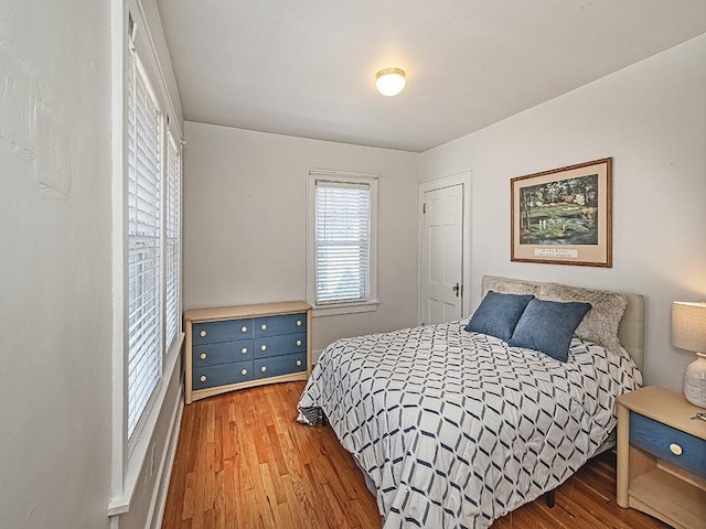 bedroom featuring wood finished floors