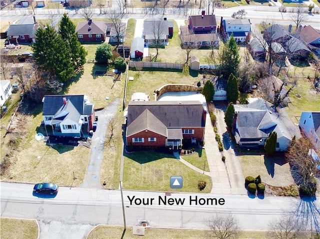 bird's eye view featuring a residential view