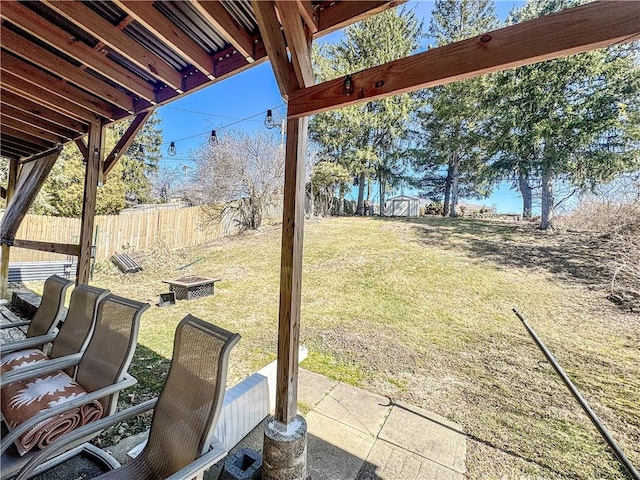 view of patio featuring a fenced backyard