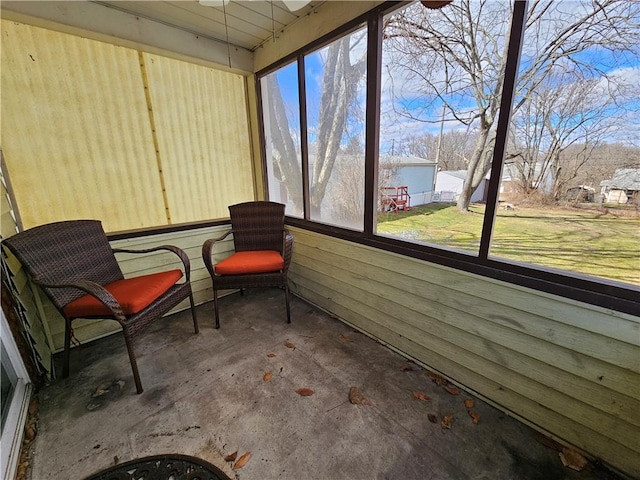 view of unfurnished sunroom