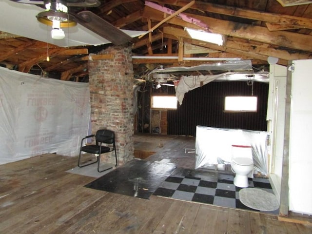 view of unfinished attic