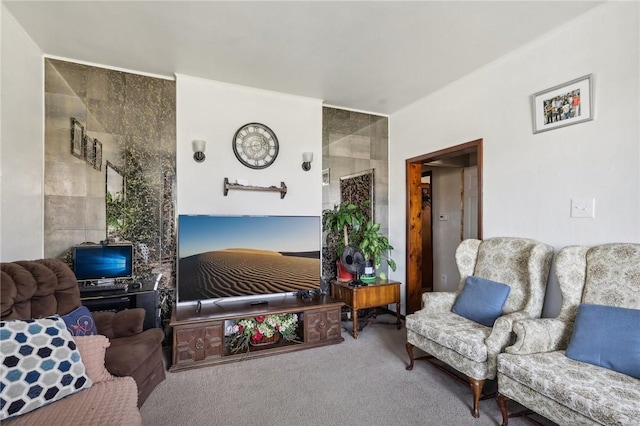 view of carpeted living area