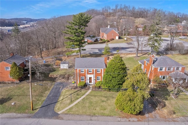 drone / aerial view with a residential view