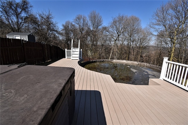 wooden terrace with fence